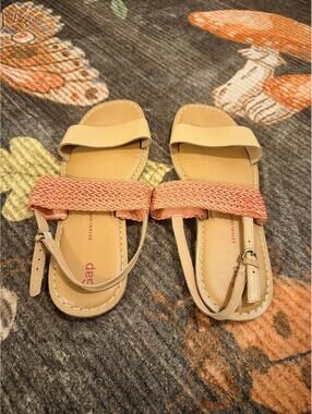 Gap Basket Weave Sandals Women’s Size 9 Brown Coral Woven Flat Sandals